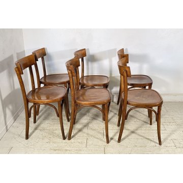 LOTTO 6 SEDIE THONET ANTICHE LEGNO FAGGIO CURVATO PRIMI 1900 CHAIR OSTERIA