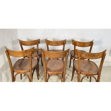 LOTTO 6 SEDIE THONET ANTICHE LEGNO FAGGIO CURVATO PRIMI 1900 CHAIR OSTERIA