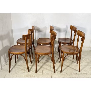 LOTTO 6 SEDIE THONET ANTICHE LEGNO FAGGIO CURVATO PRIMI 1900 CHAIR OSTERIA