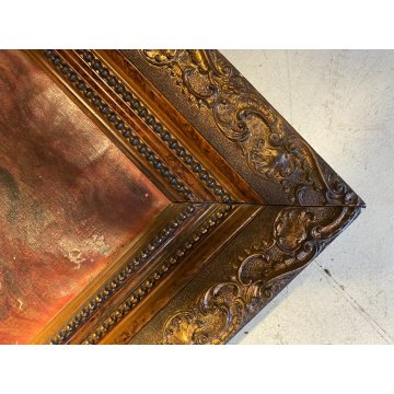 GRANDE DIPINTO OLIO Madonna Gesù BAMBINO MESSA PER LE ANIME del PURGATORIO '800