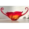 GRANDE VASO VETRO Murano ROSSO ARANCIONE anni 60 CENTROTAVOLA VINTAGE DESIGN 43,5 cm