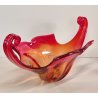 GRANDE VASO VETRO Murano ROSSO ARANCIONE anni 60 CENTROTAVOLA VINTAGE DESIGN 43,5 cm