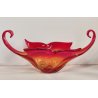GRANDE VASO VETRO Murano ROSSO ARANCIONE anni 60 CENTROTAVOLA VINTAGE DESIGN 43,5 cm