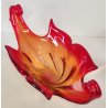 GRANDE VASO VETRO Murano ROSSO ARANCIONE anni 60 CENTROTAVOLA VINTAGE DESIGN 43,5 cm