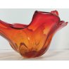 GRANDE VASO VETRO Murano ROSSO ARANCIONE anni 60 CENTROTAVOLA VINTAGE DESIGN 43,5 cm
