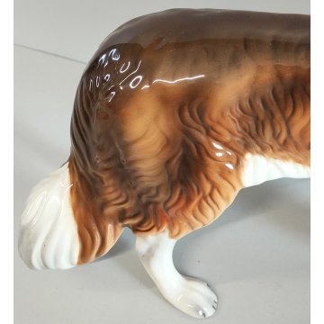 SCULTURA VOLUME Ceramica RONZAN Cane COLLIE Design Vintage STATUINA h. 22 cm DOG