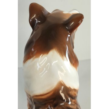 SCULTURA VOLUME Ceramica RONZAN Cane COLLIE Design Vintage STATUINA h. 22 cm DOG