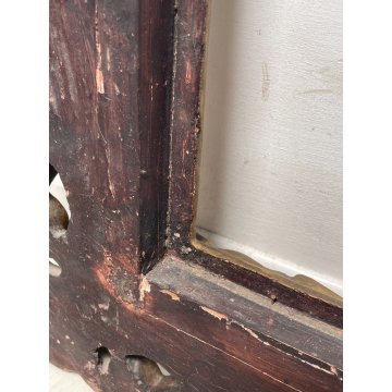 ANTICA CORNICE BAROCCA DORATA epoca 800 OLD LEGNO SCOLPITO FOGLIA ORO 47 X 56 CM