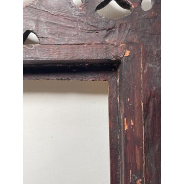 ANTICA CORNICE BAROCCA DORATA epoca 800 OLD LEGNO SCOLPITO FOGLIA ORO 47 X 56 CM