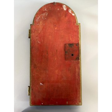 ANTICA ANTA TABERNACOLO LIGNEO DECORO RILIEVO Agnus Dei LIBRO SIGILLI EUCARESTIA