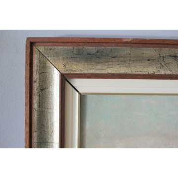 ANTICO QUADRO DIPINTO OLIO TAVOLA Daniele Fontana LAGO COMO BELLAGIO MENAGGIO 