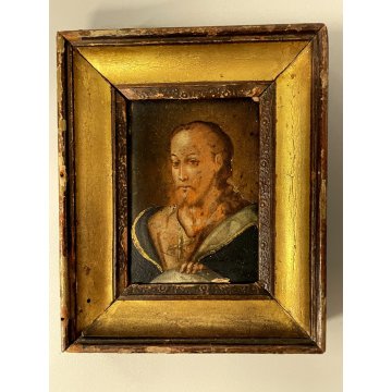 ANTICA MINIATURA DIPINTO su RAME santo cavaliere RAMINO ‘600 CORNICE s. Giorgio?