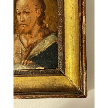 ANTICA MINIATURA DIPINTO su RAME santo cavaliere RAMINO ‘600 CORNICE s. Giorgio?