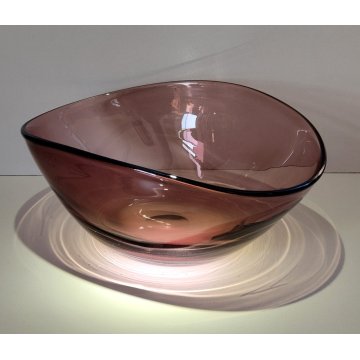 ANTICA CIOTOLA Vetro Ametista MURANO Italy ANNI 4O Vintage Bowl SVUOTA TASCHE
