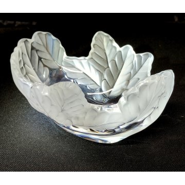 Lalique CIOTOLA CRISTALLO CENTROTAVOLA France BOWL FROSTED GLASS  Oak Leaf