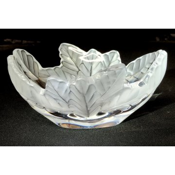 Lalique CIOTOLA CRISTALLO CENTROTAVOLA France BOWL FROSTED GLASS  Oak Leaf