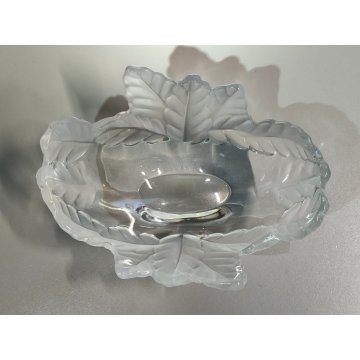 Lalique CIOTOLA CRISTALLO CENTROTAVOLA France BOWL FROSTED GLASS  Oak Leaf