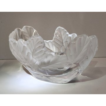 Lalique CIOTOLA CRISTALLO CENTROTAVOLA France BOWL FROSTED GLASS  Oak Leaf