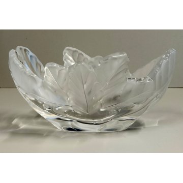 Lalique CIOTOLA CRISTALLO CENTROTAVOLA France BOWL FROSTED GLASS  Oak Leaf