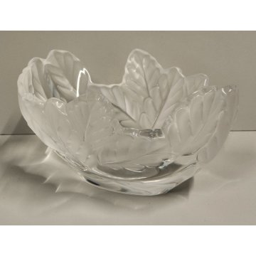 Lalique CIOTOLA CRISTALLO CENTROTAVOLA France BOWL FROSTED GLASS  Oak Leaf