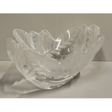 Lalique CIOTOLA CRISTALLO CENTROTAVOLA France BOWL FROSTED GLASS  Oak Leaf