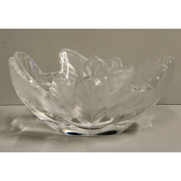 Lalique CIOTOLA CRISTALLO CENTROTAVOLA France BOWL FROSTED GLASS  Oak Leaf