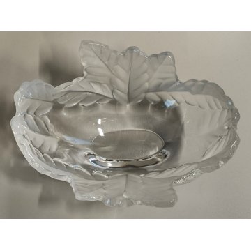 Lalique CIOTOLA CRISTALLO CENTROTAVOLA France BOWL FROSTED GLASS  Oak Leaf