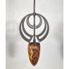 ANTICO LAMPADARIO FERRO ART NOUVEAU VETRO PRIMI 1900 HANGING LAMP EPOCA GLASS