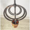 ANTICO LAMPADARIO FERRO ART NOUVEAU VETRO PRIMI 1900 HANGING LAMP EPOCA GLASS