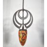 ANTICO LAMPADARIO FERRO ART NOUVEAU VETRO PRIMI 1900 HANGING LAMP EPOCA GLASS