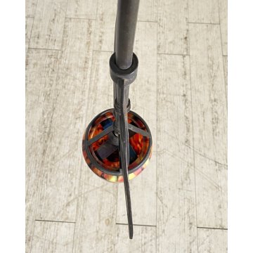 ANTICO LAMPADARIO FERRO ART NOUVEAU VETRO PRIMI 1900 HANGING LAMP EPOCA GLASS