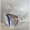 SCULTURA FIGURA CIGNO VETRO Murano BLU ROSSO TRANSPARENTE VINTAGE GLASS SWAN '70