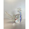 SCULTURA FIGURA CIGNO VETRO Murano BLU ROSSO TRANSPARENTE VINTAGE GLASS SWAN '70