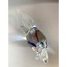 SCULTURA FIGURA CIGNO VETRO Murano BLU ROSSO TRANSPARENTE VINTAGE GLASS SWAN '70