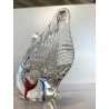 SCULTURA FIGURA CIGNO VETRO Murano BLU ROSSO TRANSPARENTE VINTAGE GLASS SWAN '70