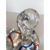 SCULTURA FIGURA CIGNO VETRO Murano BLU ROSSO TRANSPARENTE VINTAGE GLASS SWAN '70