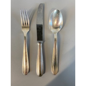 VINTAGE SET POSATE 8 pers. - 24 Pz. F.lli Calderoni METALLO ARGENTATO Art Decò