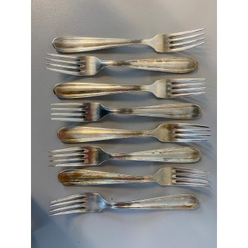 VINTAGE SET POSATE 8 pers. - 24 Pz. F.lli Calderoni METALLO ARGENTATO Art Decò