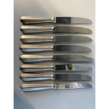 VINTAGE SET POSATE 8 pers. - 24 Pz. F.lli Calderoni METALLO ARGENTATO Art Decò