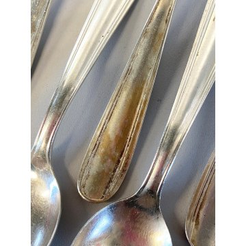 VINTAGE SET POSATE 8 pers. - 24 Pz. F.lli Calderoni METALLO ARGENTATO Art Decò