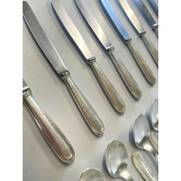 VINTAGE SET POSATE 8 pers. - 24 Pz. F.lli Calderoni METALLO ARGENTATO Art Decò