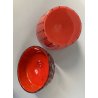 SET PROFUMO 3 ELEMENTI VETRO MURANO ROSSO DECORO NERO FIORI FOGLIE ART DECO' '40
