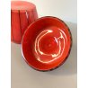 SET PROFUMO 3 ELEMENTI VETRO MURANO ROSSO DECORO NERO FIORI FOGLIE ART DECO' '40