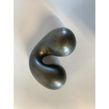 SCULTURA METALLO FORMA ORGANICA BIOMORFA PRESSE PAPIER FERMA CARTE '900