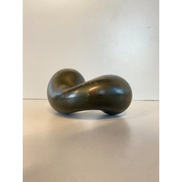 SCULTURA METALLO FORMA ORGANICA BIOMORFA PRESSE PAPIER FERMA CARTE '900
