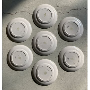 RARO SET 7 PIATTI CERAMICA S.C. Richard "Frutti di mare" DIPINTI A MANO Art Decò