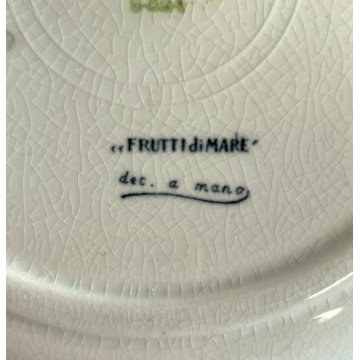 RARO SET 7 PIATTI CERAMICA S.C. Richard "Frutti di mare" DIPINTI A MANO Art Decò