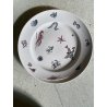 RARO SET 7 PIATTI CERAMICA S.C. Richard "Frutti di mare" DIPINTI A MANO Art Decò