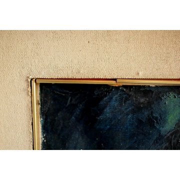 GRANDE QUADRO DIPINTO OLIO SU TELA FIGURATIVO D'Alessandro DANZA UOMO FOLLA '64
