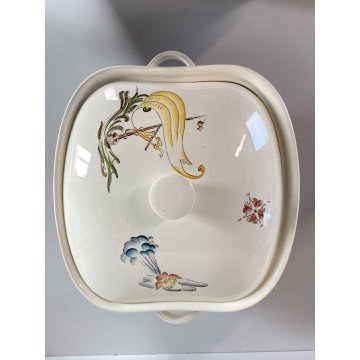 ANTICA ZUPPIERA CERAMICA DESIGN Richard Ginori DECORO MARINO ø 27 x 15 cm '40
